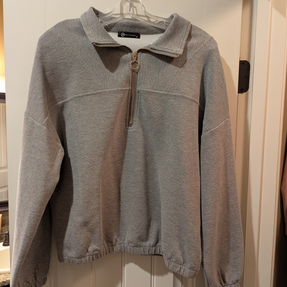 Gray Half-Zip Sweater